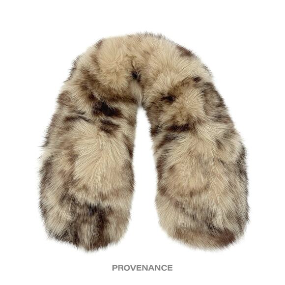 🔴 Givenchy Fur Shawl Scarf - Cream Brown Fox - Picture 1 of 10